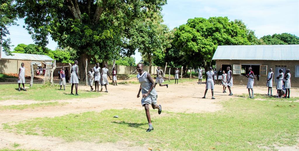 Sudan orphans playing in yard